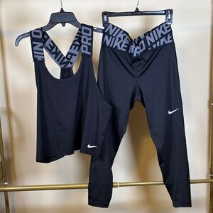 Nike Women's Black Pro Leggings and Tank Set